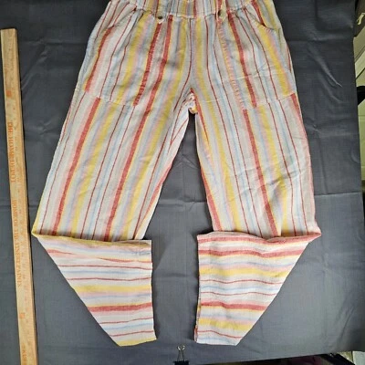 Pantalones SO Capri a Rayas Cintura Elástica Bolsillos Delanteros y Traseros. Talla grande Foto 1 de 4