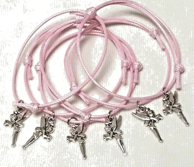 LIZZIELINKS 6 TINKERBELL FAIRY FRIENDSHIP BRACELETS PARTY BAG FILLERS HEN PARTY FAVOURS