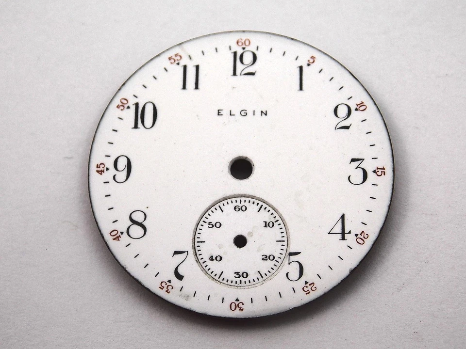 Antiguo reloj de bolsillo Elgin vintage esfera 28,9 mm diámetro esmalte hecho en Estados Unidos Foto 1 de 1