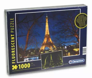 Clementoni 97241 - Puzzle - Paris (fluorescent, 1000 pieces) Eiffel Tower - Picture 1 of 1