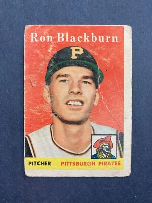 1958 Topps #459 Ron Blackburn RC (Pittsburgh Pirates)    ROOKIE!    (B) - Image 1 of 2
