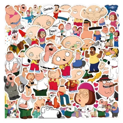 55 x Classic Family Guy Vinyl Waterproof Stickers Graffiti Phone Book Laptop UK