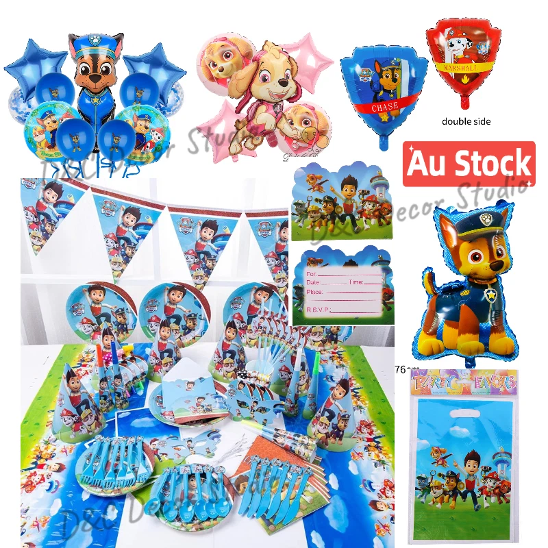 Paw Patrol Party Supplies Banner Plates Cups Tableware Kids Birthday Decoration - image 1 of 1