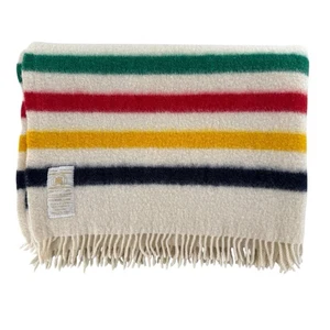 Manta HBC Hudson's Bay Company Caribou 55”X40” 100% Lana Hecha en Inglaterra - Imagen 1 de 15