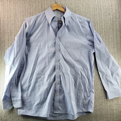 Camisa Brooks Brothers Para Hombre 16-33 Azul Claro Ajuste Milano Algodón Supima Sin Hierro Foto 1 de 4