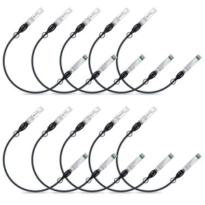 Câble ipolex 10G SFP+ Twinax, fixation directe cuivre (DAC) passif 0,5 m, noir - Photo 1/9