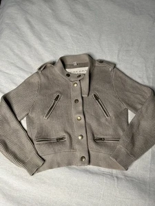 Burberry Brit Damen Mesh Cropped Fit Jacke Beige Hellbraun Größe Small Reißverschluss B25 - Bild 1 von 10