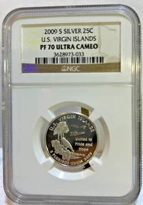 2009-S  Virgin Islands Silver Washington Quarter PR 70 UC NCG, Beautiful Coin - Picture 1 of 4