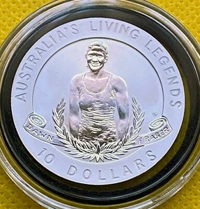 1995 $10 0.999 Silver Coin, Australia's Living Legends, Dawn Fraser - Picture 1 of 4