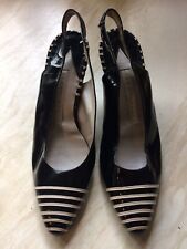 Perry Ellis Vintage Slingback Shoes Patent Leather 3.5 Rare Ladies