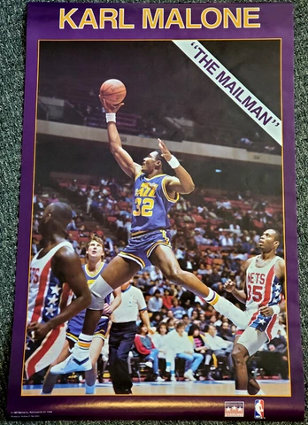 Karl Malone THE MAILMAN Utah Jazz 1987 Vintage Original Starline 22x34 POSTER Cover