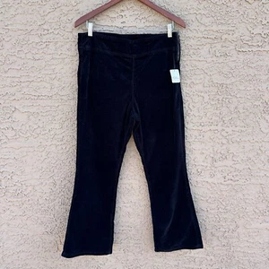 NWT Free People Black Velvet ankle Length Slight Flare Pants Size Large - Picture 1 of 5