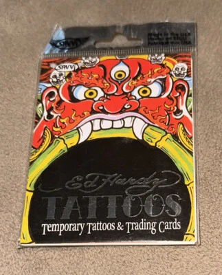 Tatuajes Temporales Ed Hardy + Tarjetas Coleccionables # ICT069 *Paquete Diablo *NUEVO Foto 1 de 4
