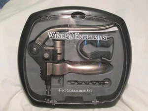 Juego de 4 sacacorchos Wine Enthusiast negro acero inoxidable - Imagen 1 de 3