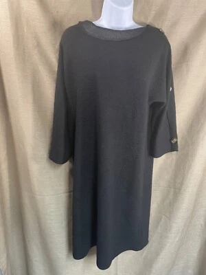 Spense Pullover Black Shirt Dress M Polyester Spandex Rayon Blend - Изображение 1 из 4