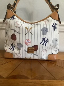 Dooney and Bourke Authentic MLB NY Yankees Hobo Shoulder Bag Handbag Leather - Picture 1 of 8
