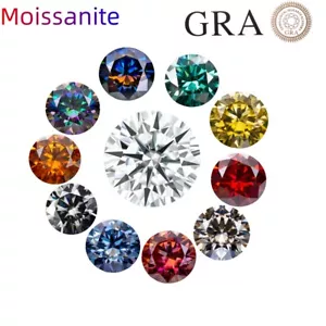 Pietra moissanite sfusa rotonda 3,0-11 mm D nero rosa VVS1 con certificato GRA - Foto 1 di 28