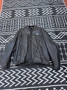 Harley Davidson MEN'S LEATHER COAT FXRG XL 98508-99VM WITH LINER PADS EUC - Picture 1 of 12