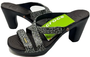 Crocs Cyprus IV Heels Sparkle/Leopard Women's size 8 Glitter NEW - Picture 1 of 12