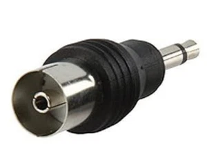 3.5mm MONO Jack Male Plug to COAX Female Socket TV Aerial Socket UHF RF Adapter - Picture 1 of 5