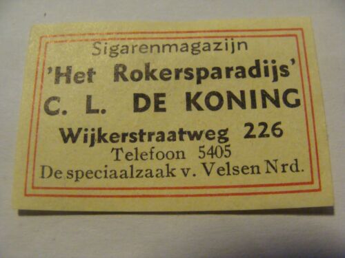 Etiquette allumette - C. L. DE KONING - Het Rokersparadijs - HOLLAND - (266)