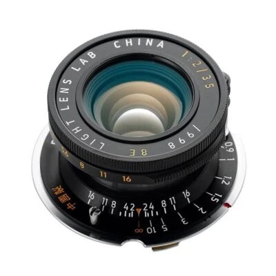 1PCLight lens lab 35mm F2 Stretch Black/Sliver Paint Lens Leica Summicron M6 M11 - Image 1 of 4