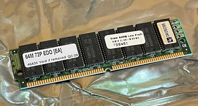72 PIN 64MB EDO SIMM  LOW PROFILE MEMORY 60nS  PREMIUM  GOLD PLATED (x1) fcb11.4 - Image 1 of 4