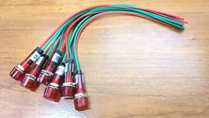 6 BBT 12 volt Waterproof Bright Red LED Hi-Profile Indicator Lights - Picture 1 of 6