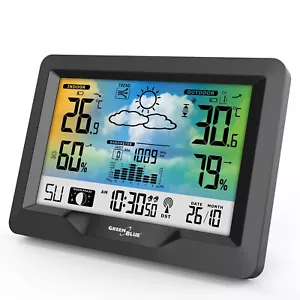 DCF Funk Wetterstation mit Farbdisplay Innen und Außentemperatur Frostalarm - Bild 1 von 6