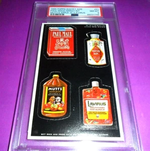 1969 Topps Wacky Ads Paul Maul Spray Nit Mutts Apple Lavirus #21 PSA 8 NM MINT - Picture 1 of 3