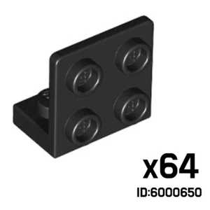 LEGO Lote de 64 PLACA ANGULAR 1.5 BOT. 1X2 2/2 Color Negro 99207 6000650 - Imagen 1 de 1