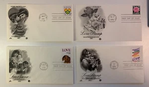 (10) Vintage FDC Stamps Artcraft LOVE ROMANCE FAMILY 1984-1992 - Picture 1 of 3