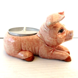 L640 KLIMA MINIATURE EN PORCELAINE BOUGEOIR LE COCHON PIG - Imagen 1 de 6