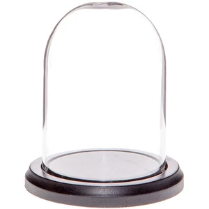 Cúpula de exhibición de vidrio Plymor de 3" x 4" (base de madera MDF negra) - Imagen 1 de 1