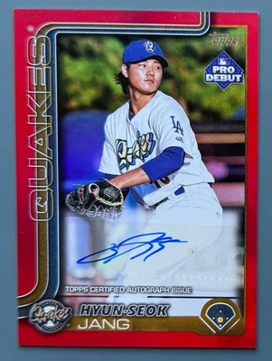 2025 Topps Pro Debut #PD-179 Hyun-Seok Jang 10/10 Red Auto Debut Card - Image 1 of 2