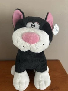 RBI Gato Gatito Negro Blanco Rosa Orejas WHIMSYS Peluche Peluche Juguete 10” NUEVO - Imagen 1 de 8