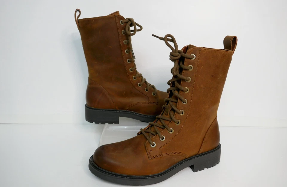 NEW CLARKS "ORINOCO 2 STYLE" TAN SNUFF LEATHER HIKER STYLE ANKLE BOOTS UK 4.5D - Image 1 of 4