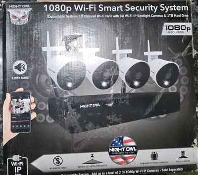 Night Owl 1080p 4-Camera Batt-Powered WiFi Security System BTWN81-42B - Image 1 of 2