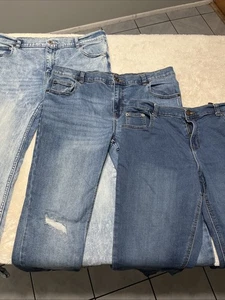 lot of 3 Wonder Nation boys 16 Husky Slim jeans blue - Picture 1 of 10