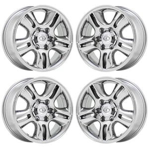 17" Lexus GX470 Bright Chrome wheels rims Factory OEM set 74167 EXCHANGE - Picture 1 of 8