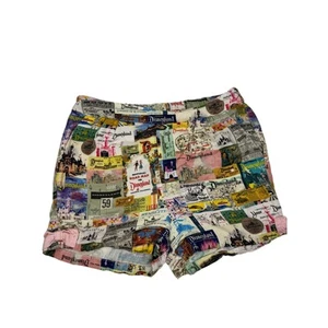 Disney 100 Disneyland Ticket Print Shorts Kids 5/6 | Vintage Style Theme Park - Picture 1 of 5