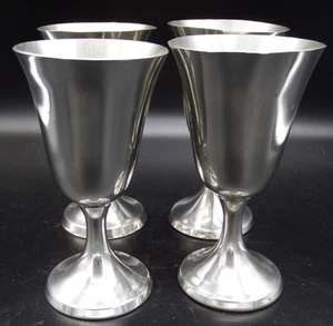 4 Steiff 6" Pewter Chalices / Goblets / Wine Glasses P105 - Picture 1 of 3