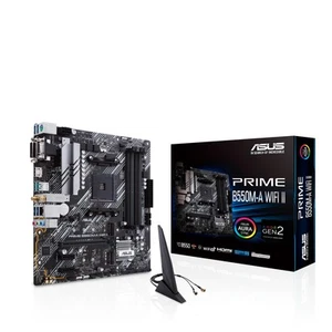ASUS PRIME B550M-A WIFI II, AMD B550, AM4, Micro ATX, 4 DDR4, VGA, DVI, HDMI, Wi - Imagen 1 de 7