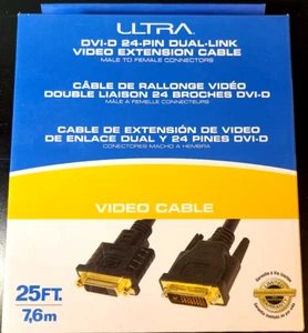 ULTRA 25ft DVI-D 24+1 Pin Dual Link Male To Female Video Extension Cable *NEW* - Picture 1 of 3