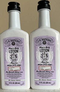 Lot Of 2 J. R. Watkins LAVENDER Hand & Body Lotion 99% Natural 11 fl oz Each - Picture 1 of 2