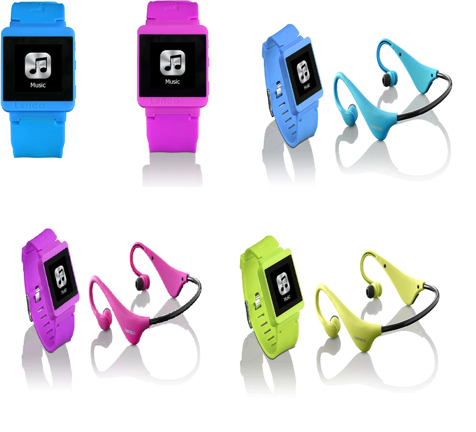 Lenco Mini Mp3 Player 8gb Sportwatch mit Bluetooth Kopfhörer Akku 09-09-1.2557