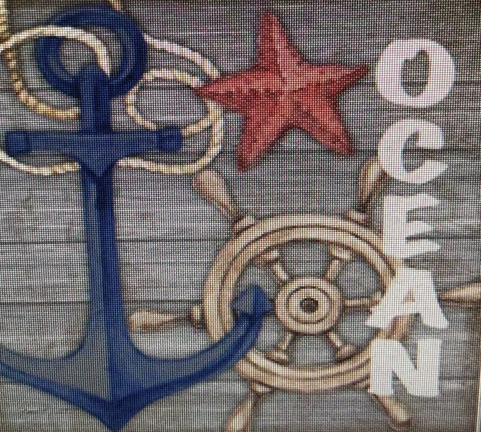 АЛМАЗНАЯ КАРТИНА/ТОЧКИ ОКЕАН И ЯКОРЬ ПОЛНАЯ КРУГЛАЯ ДРЕЛЬ 30 СМ X 30 СМ - Изображение 1 из 1