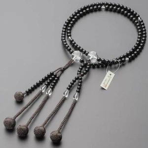 Soka Gakkai Juzu Beads Japanese Rosary Real onyx Crystal Dragon Kyoto japan - Picture 1 of 7