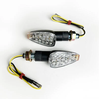 MINI TALLO LED MOTO INTERMITENTES BICICLETA LUCES ÁMBAR JUEGO DE LENTES TRANSPARENTES Foto 1 de 4