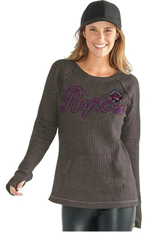 NBA Toronto Raptors Womens Off Season Pull Over Charcoal Grey GIII 4 Her Size L Cover